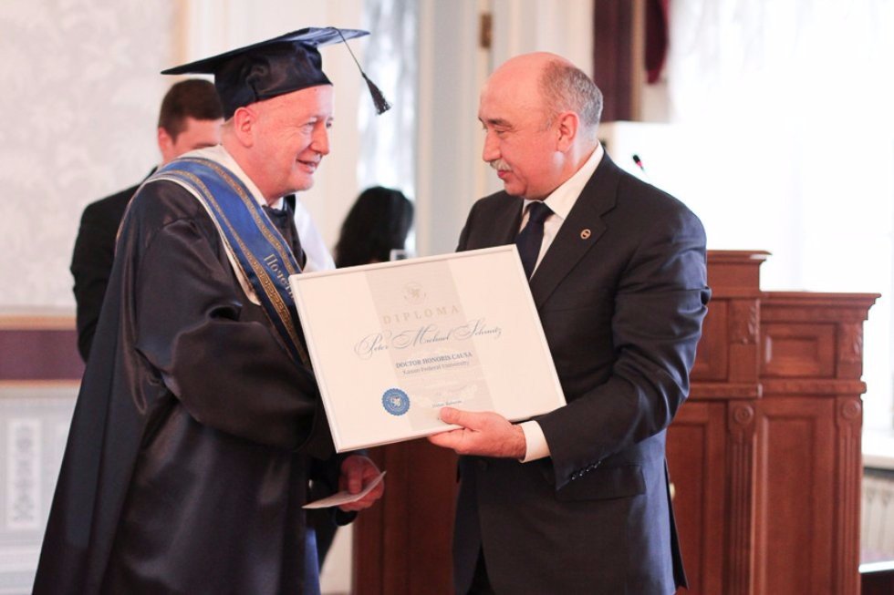 Michael Schmitz, Supervisor of Partnership Agreement between KFU and Giessen University received KFU Honoris Causa