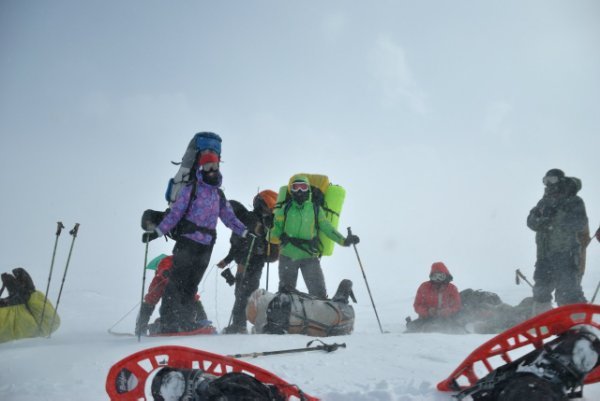 KFU flag on highest mountain of Kamchatka