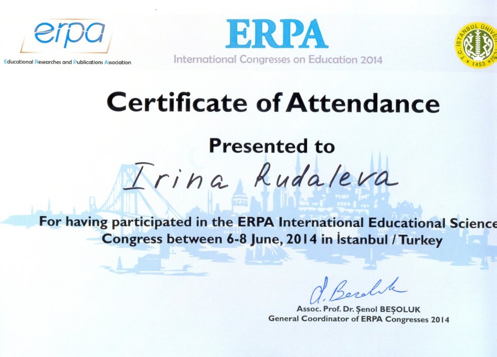  Educational Researches and Publications Associations (ERPA) International Congress 2014