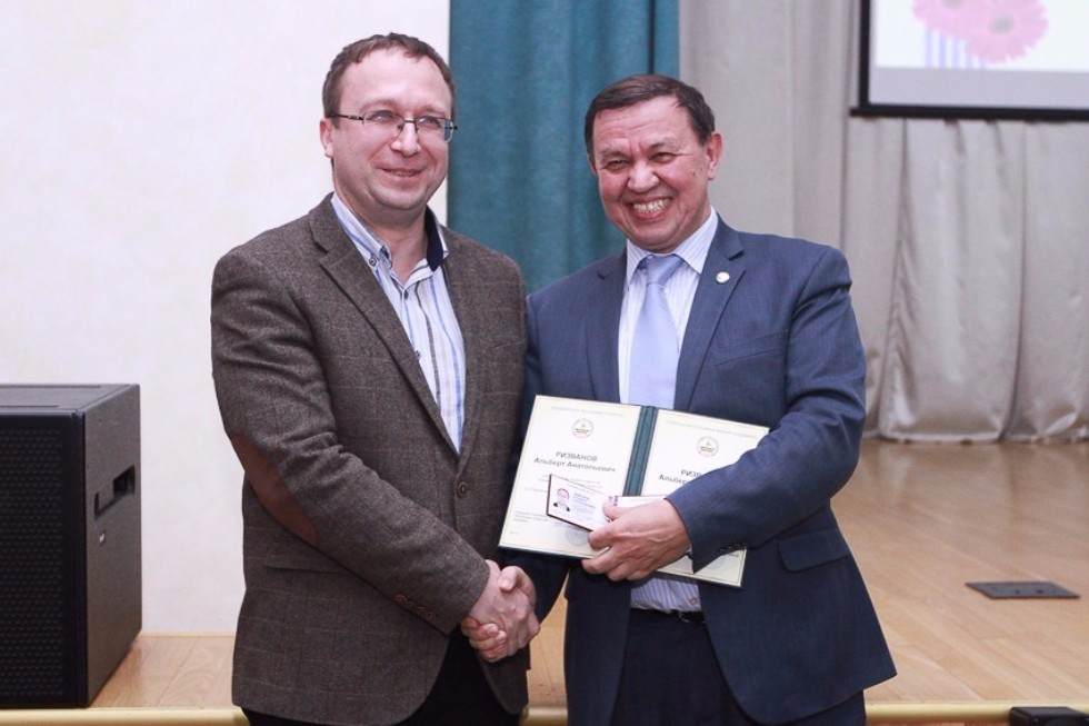 Rector Ilshat Gafurov and University Employees Receive New Ranks from Tatarstan Academy of Sciences ,Tatarstan Academy of Sciences, IFMB, IMM, IP, IIRHOS, IPIC