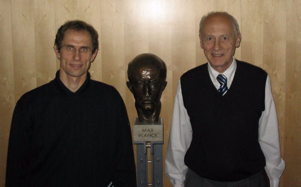 Prof. P. Fulde, Max-Plank Inctitute director, and Prof. Yu.N. Proshin in Dresden, 2003 Academic collaboration