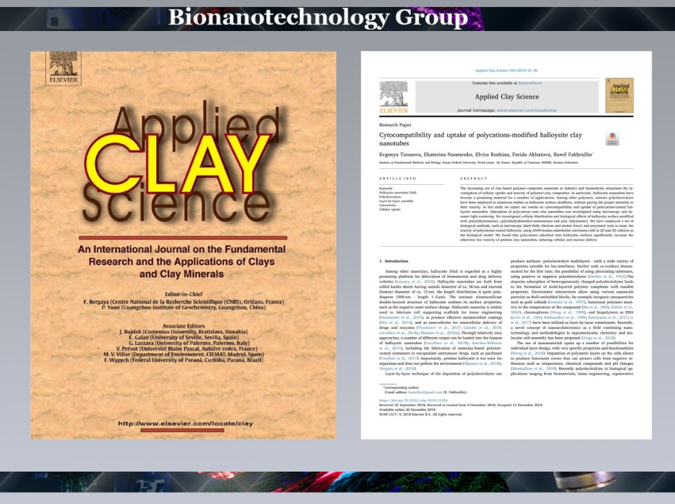 Our article is accepted for publication ,Applied Clay Science, Elsevier, halloysite clay nanotubes