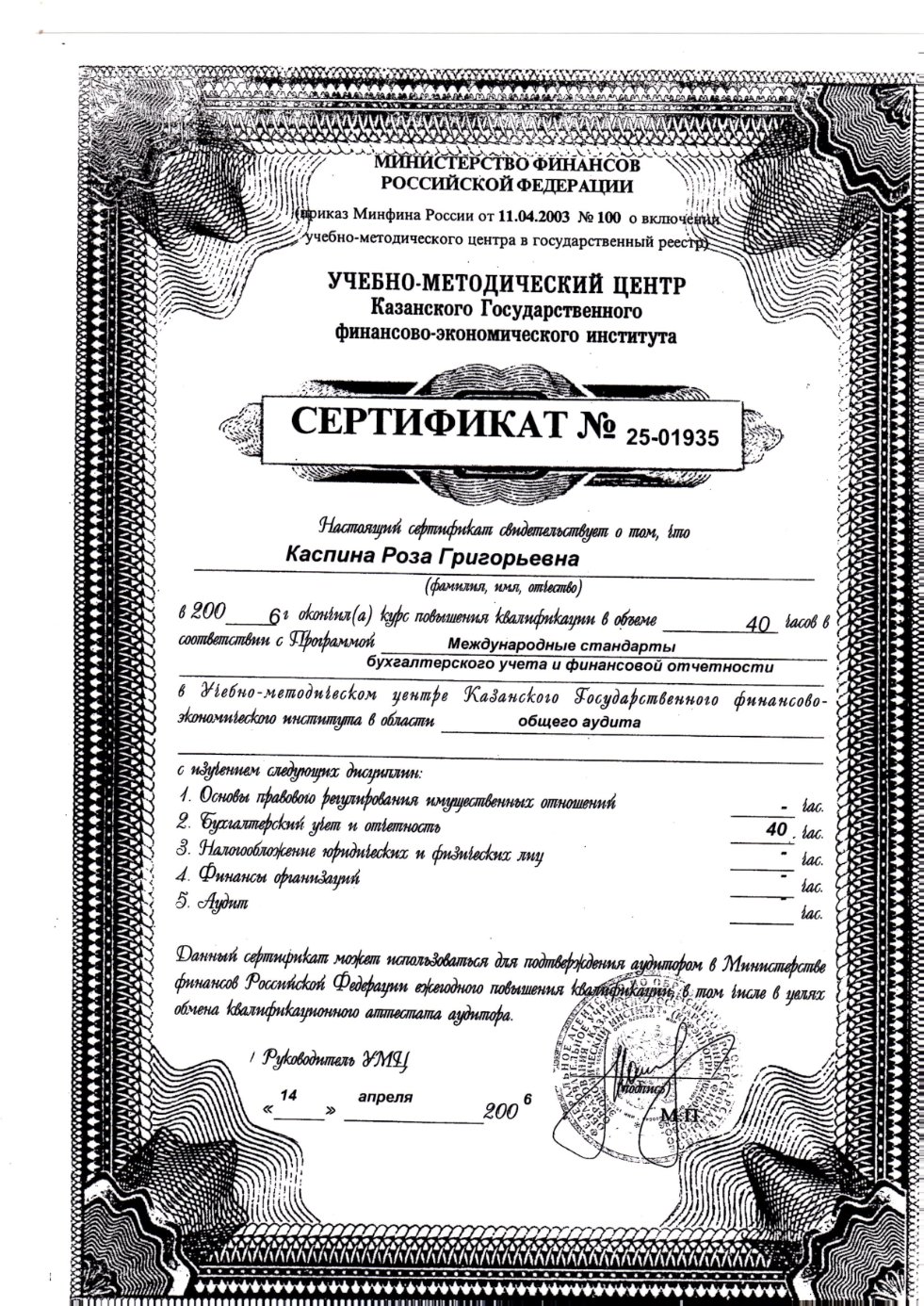 профессор, д.э.н.Каспина Р.Г. профессор, д.э.н.Каспина Р.Г.