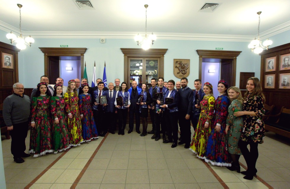 Winners of Student of the Year in Tatarstan 2019 congratulated by Rector Ilshat Gafurov ,Student of the Yeaar