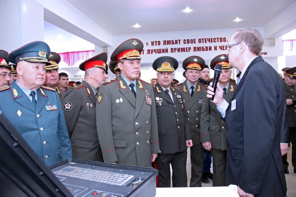 Chief of General Staff of Russian Army notes secure communications system created at Kazan University ,Kazan Higher Tank Command College, IP, AstroChallenge, Kazan Aviation Plant, Zelenodolsk Shipbuilding Plant, Radio Electronics Research and Production Enterprise, Kazan Helicopters, Kazan Gunpowder Plant, Ministry of Defence of Russia