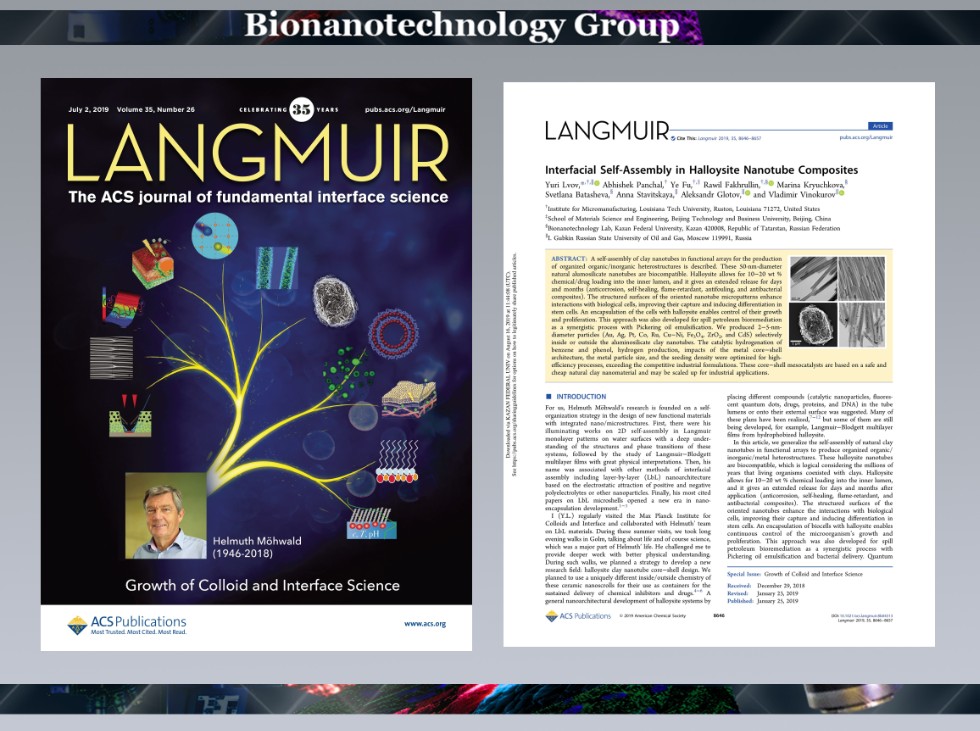 Look for our new article in the 'Langmuir'! ,Langmuir, ACS Publications, Halloysite Nanotube