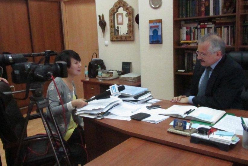 On October 17, 2012 a Camera Crew of Hubei Province (China) Visited the Institute of Oriental Studies and International Relations of KFU