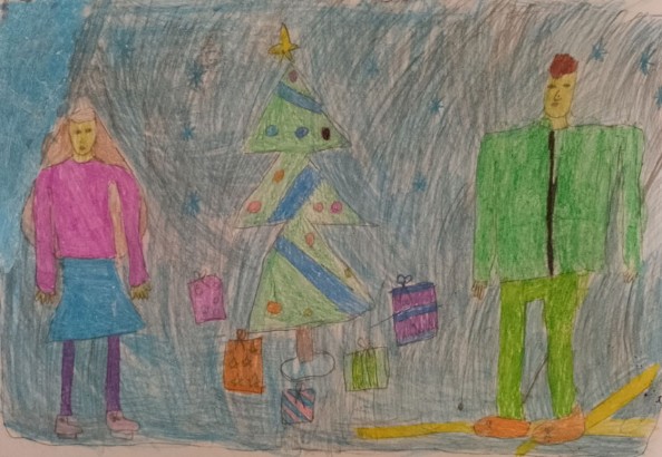 Сайкина-Милана-7л Итоги конкурса новогоднего рисунка 'Зимняя сказка'