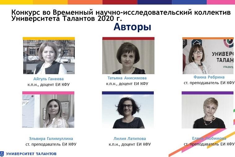 Проект коллектива Елабужского института вошёл в число победителей конкурса 'Временный научно-исследовательский коллектив Университета Талантов в 2020 г.' Проект коллектива Елабужского института вошёл в число победителей конкурса 'Временный научно-исследовательский коллектив Университета Талантов в 2020 г.'