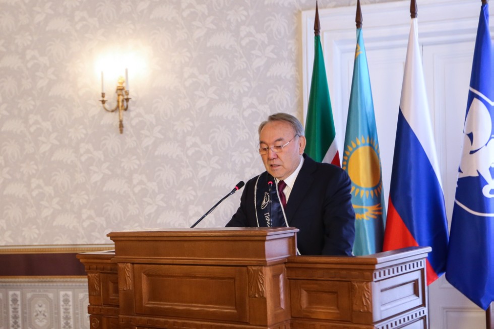President of Kazakhstan Nursultan Nazarbayev receives credentials of Doctor Honoris Causa