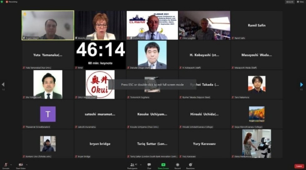 Team of LIRS presented a report at the international robotics conference on Climbing and Walking Robots and the Support Technologies for Mobile Machines Team of LIRS presented a report at the international robotics conference on Climbing and Walking Robots and the Support Technologies for Mobile Machines