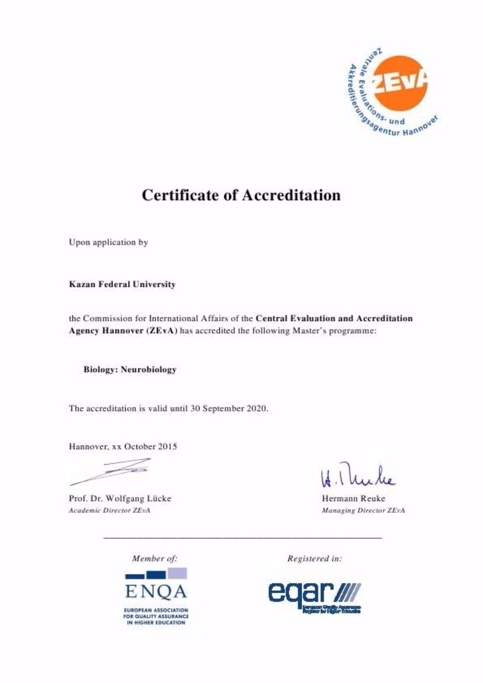 Certificate of Accreditation