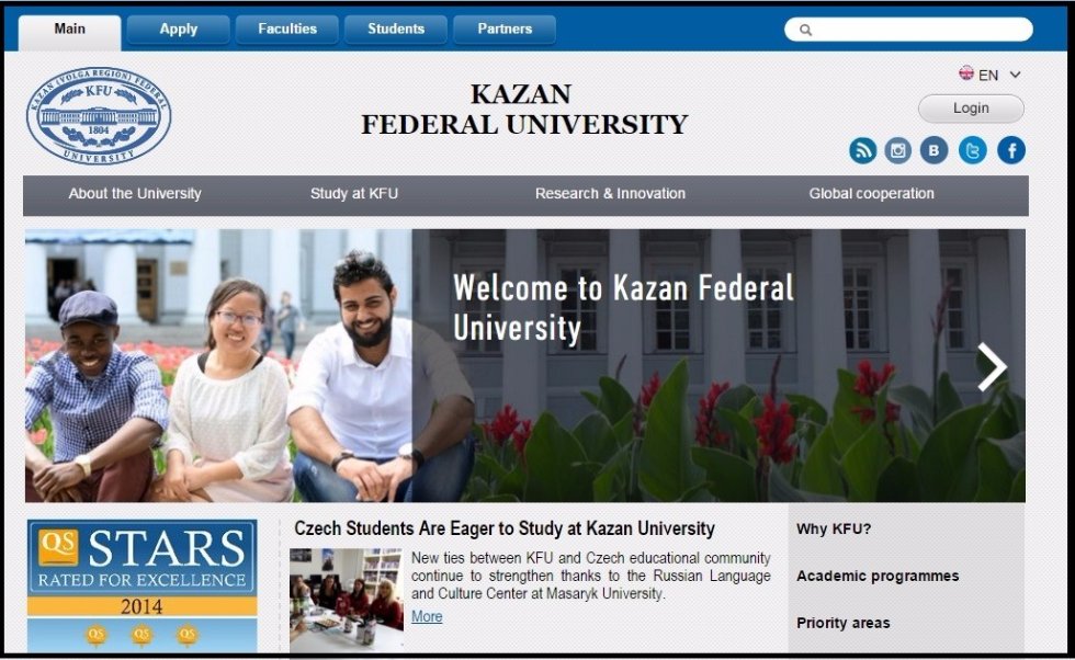 Kazan University's English website is 5th best in Russia ,Russian International Affairs Council, ranking of websites of Russian universities provided in English