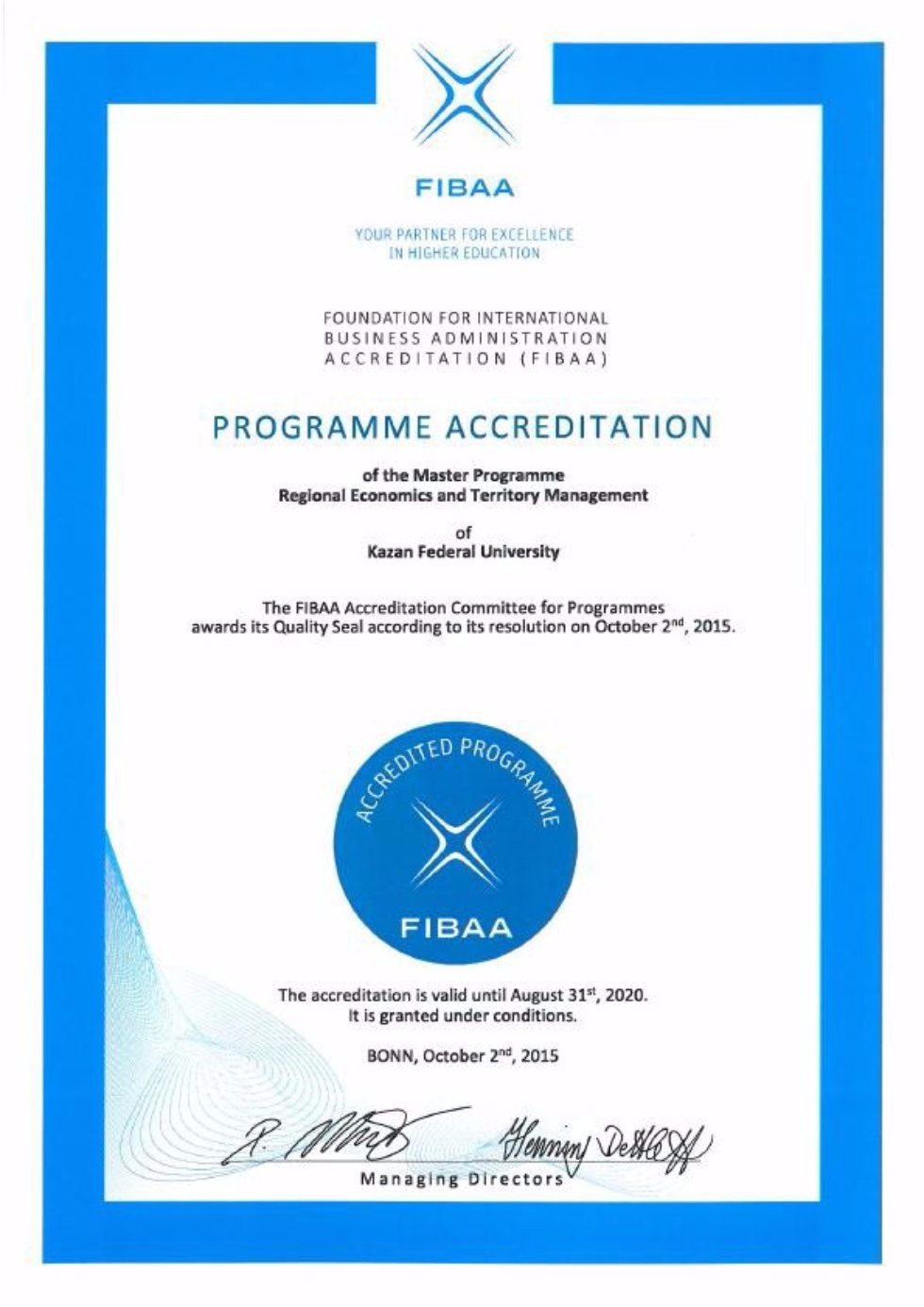 Certificate of Accreditation