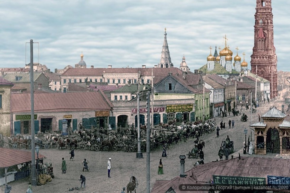 Старая Казань в цвете: как изменился центр города за 100 лет — от Рыбной площади до Кольца