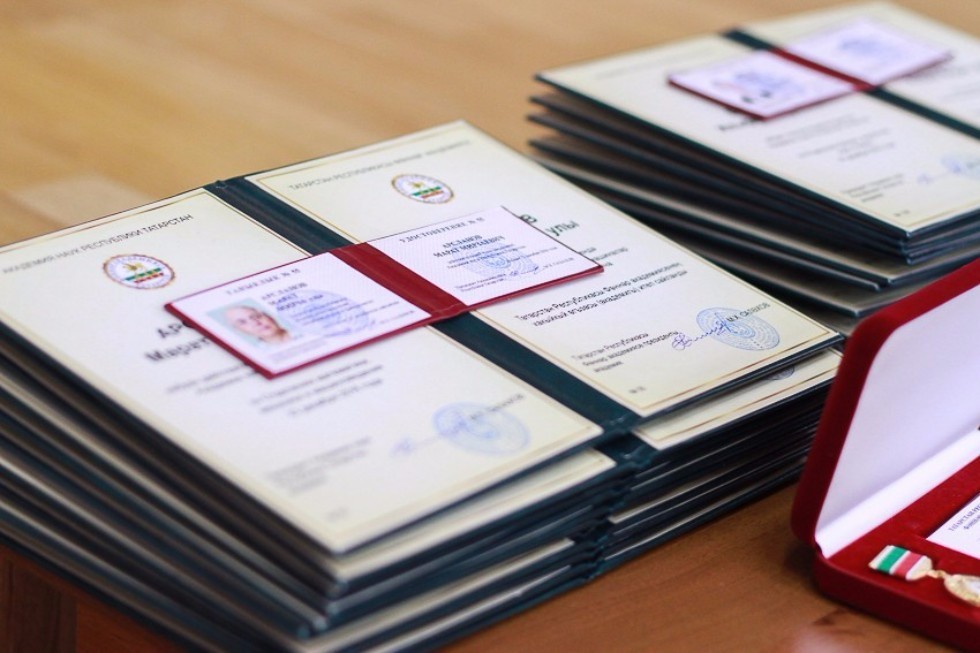 Rector Ilshat Gafurov and University Employees Receive New Ranks from Tatarstan Academy of Sciences
