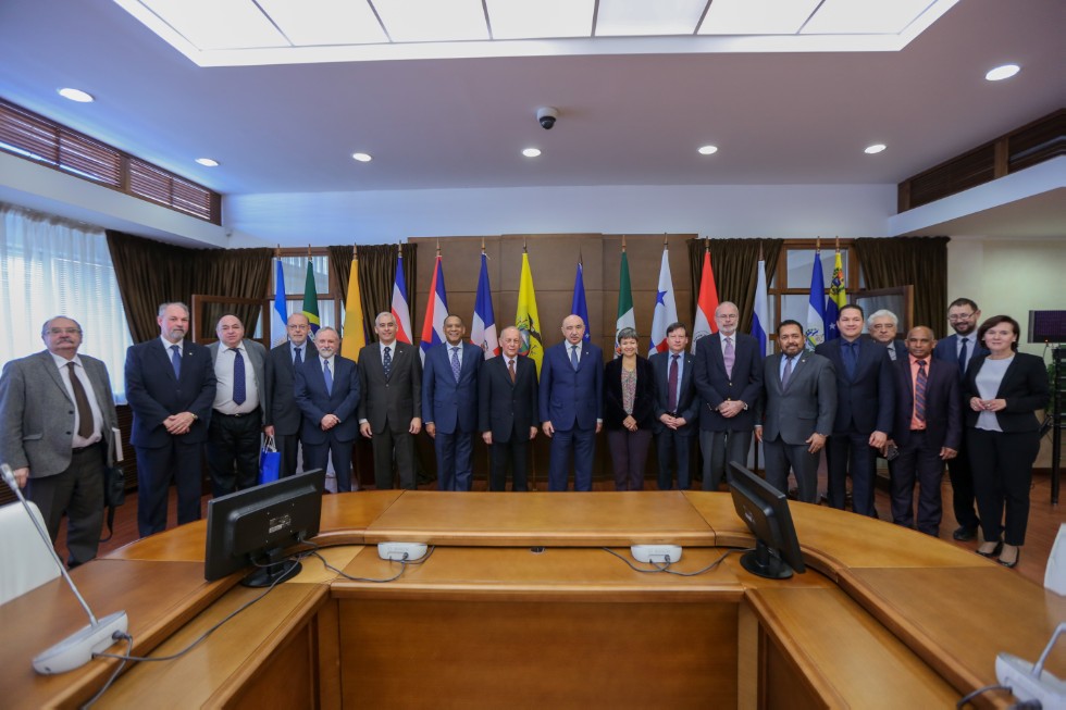 University executives met with ambassadors of Latin American states ,Argentina, Costa Rica, Cuba, Mexico, Panama, Paraguay, El Salvador, Ecuador, Colombia, Dominican Republic, Chile, Arecibo, University of Santiago, National Committee for Cooperation with Latin American Countries, Scientific and Technological Development Strategy of Russia, Institute of Latin America, IP, IGPT