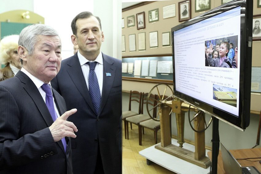 Akim of the East Kazakhstan region Berdybek Saparbayev visited KFU ,
