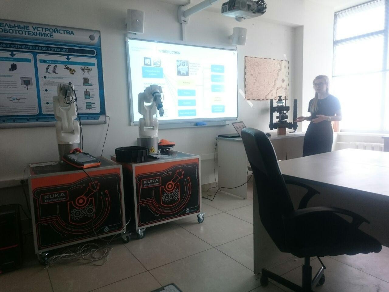 Professor from Germany visited the Laboratory of Intelligent Robotic Systems. Professor from Germany visited the Laboratory of Intelligent Robotic Systems.