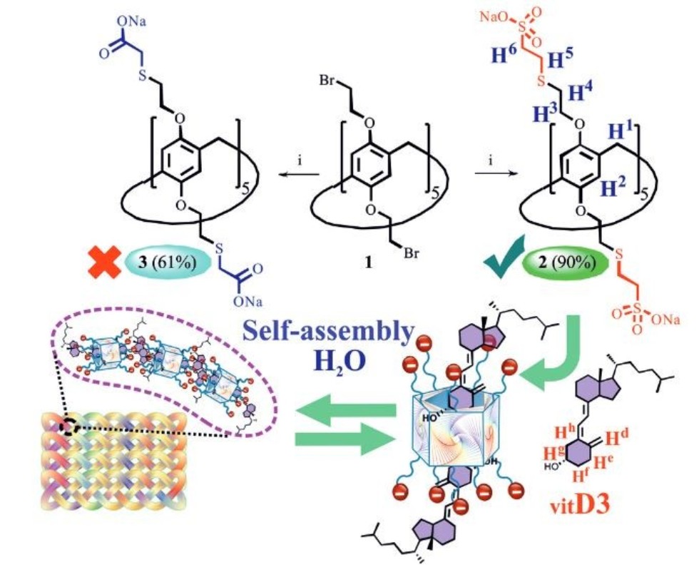 Self-assembled nanoporous biomaterials to enhance vitamin intake ,pillararene, self-assembly, vitamin