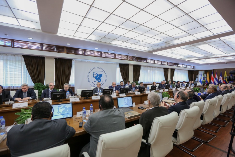 University executives met with ambassadors of Latin American states ,Argentina, Costa Rica, Cuba, Mexico, Panama, Paraguay, El Salvador, Ecuador, Colombia, Dominican Republic, Chile, Arecibo, University of Santiago, National Committee for Cooperation with Latin American Countries, Scientific and Technological Development Strategy of Russia, Institute of Latin America, IP, IGPT