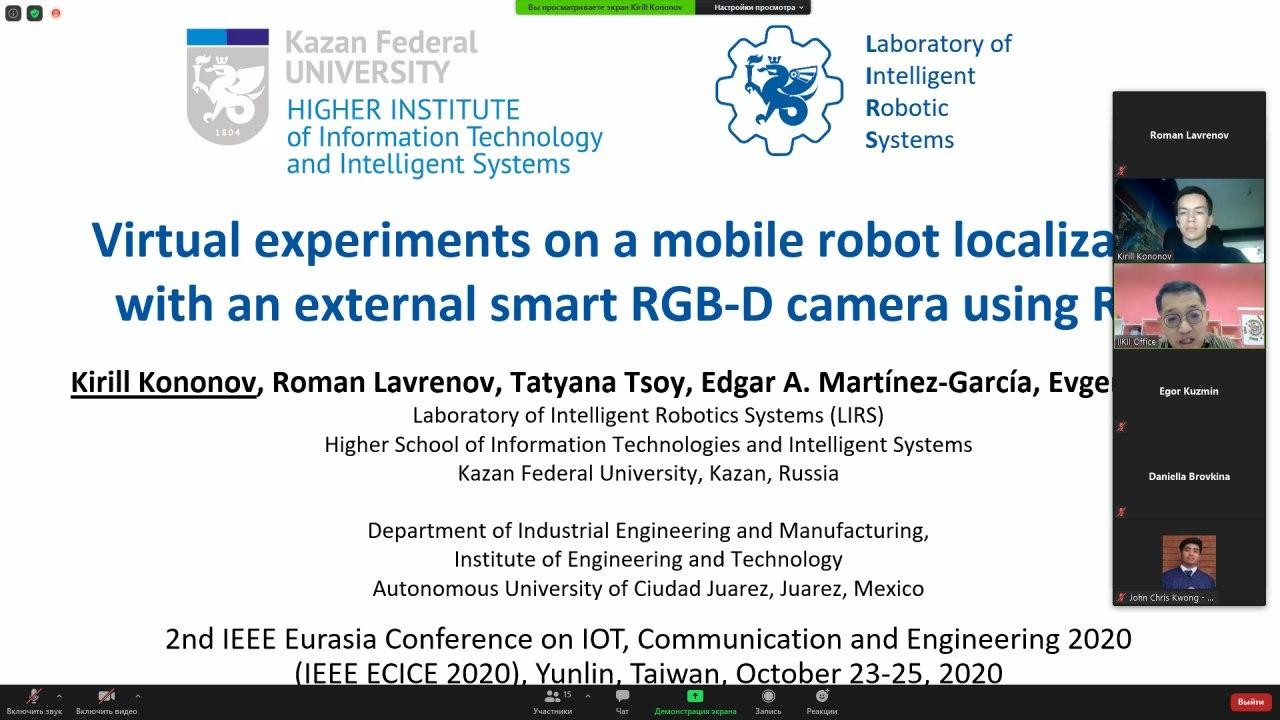 A scientific paper of the Laboratory of intelligent robotic systems is presented at the IEEE Eurasia Conference on IOT, Communication and Engineering ,LIRS, ITIS, robotics, conference, ECICE