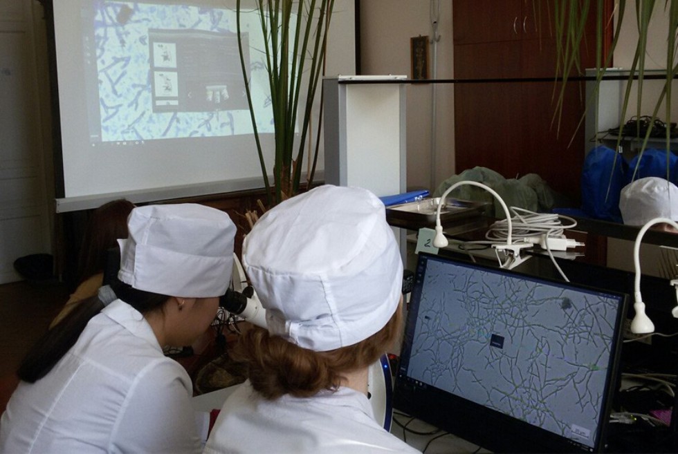 Отображение на большом экране На кафедре зоологии и общей биологии ИФМиБ оценили возможностимикроскопов Carl Zeiss Microscopy GmbH со спецификацией для цифровой микроскопии