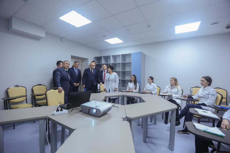 President of Tatarstan Rustam Minnikhanov visited the opening ceremony of the University Clinic's outpatient facility ,University Clinic, outpatient, renovation, President of Tatarstan