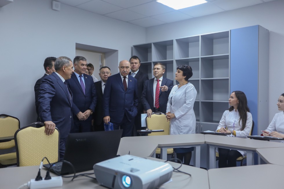 President of Tatarstan Rustam Minnikhanov visited the opening ceremony of the University Clinic's outpatient facility ,University Clinic, outpatient, renovation, President of Tatarstan