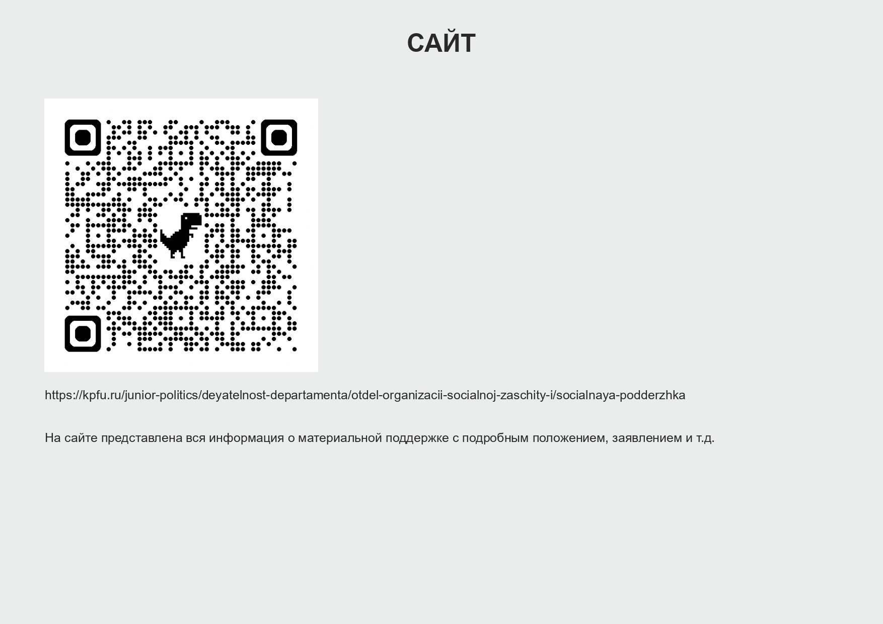 Материальная поддержка Материальная поддержка