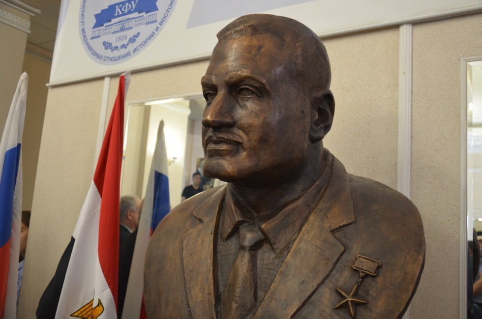 Bust of Gamal Abdel Nasser unveiled at Kazan University ,Gamal Abdel Nasser, Egypt, Embassy of Egypt, IIRHOS, Al-Khadara Center for Arabic Culture, Gamal Abdel Nasser Medal, Cairo University, Alexandria University