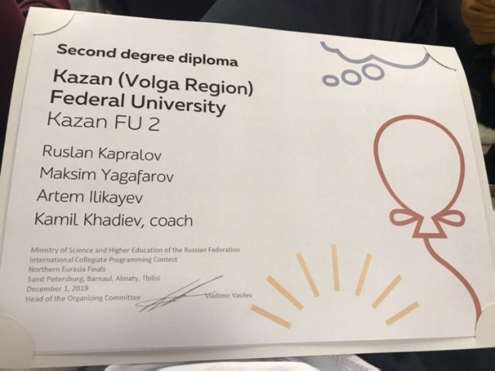 Успешное выступление студентов ИВМиИТ на чемпионате мира по спортивному программированию Успешное выступление студентов ИВМиИТ на чемпионате мира по спортивному программированию