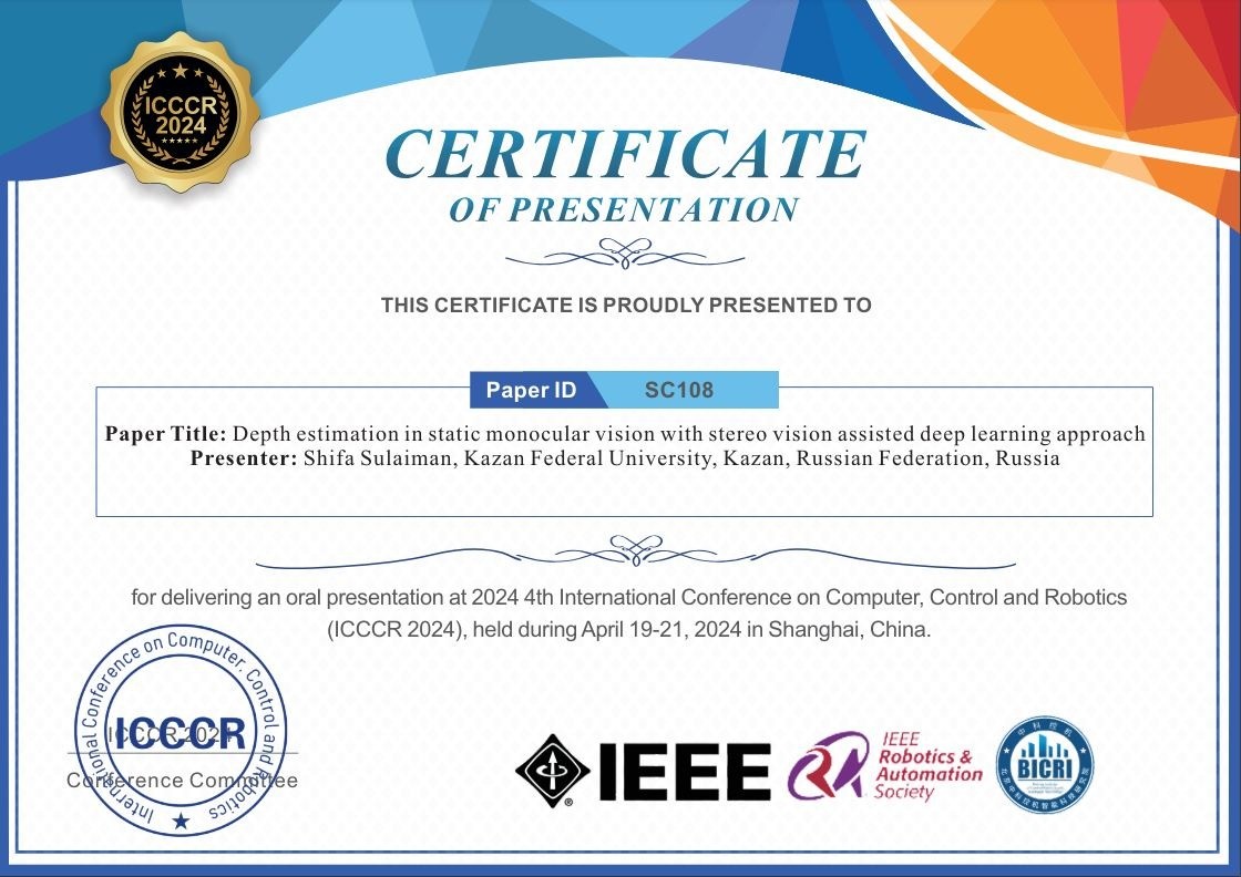 Сотрудница Лаборатории интеллектуальных робототехнических систем выступила на международной конференции по компьютерным системам, управлению и робототехнике Сотрудница Лаборатории интеллектуальных робототехнических систем выступила на международной конференции по компьютерным системам, управлению и робототехнике