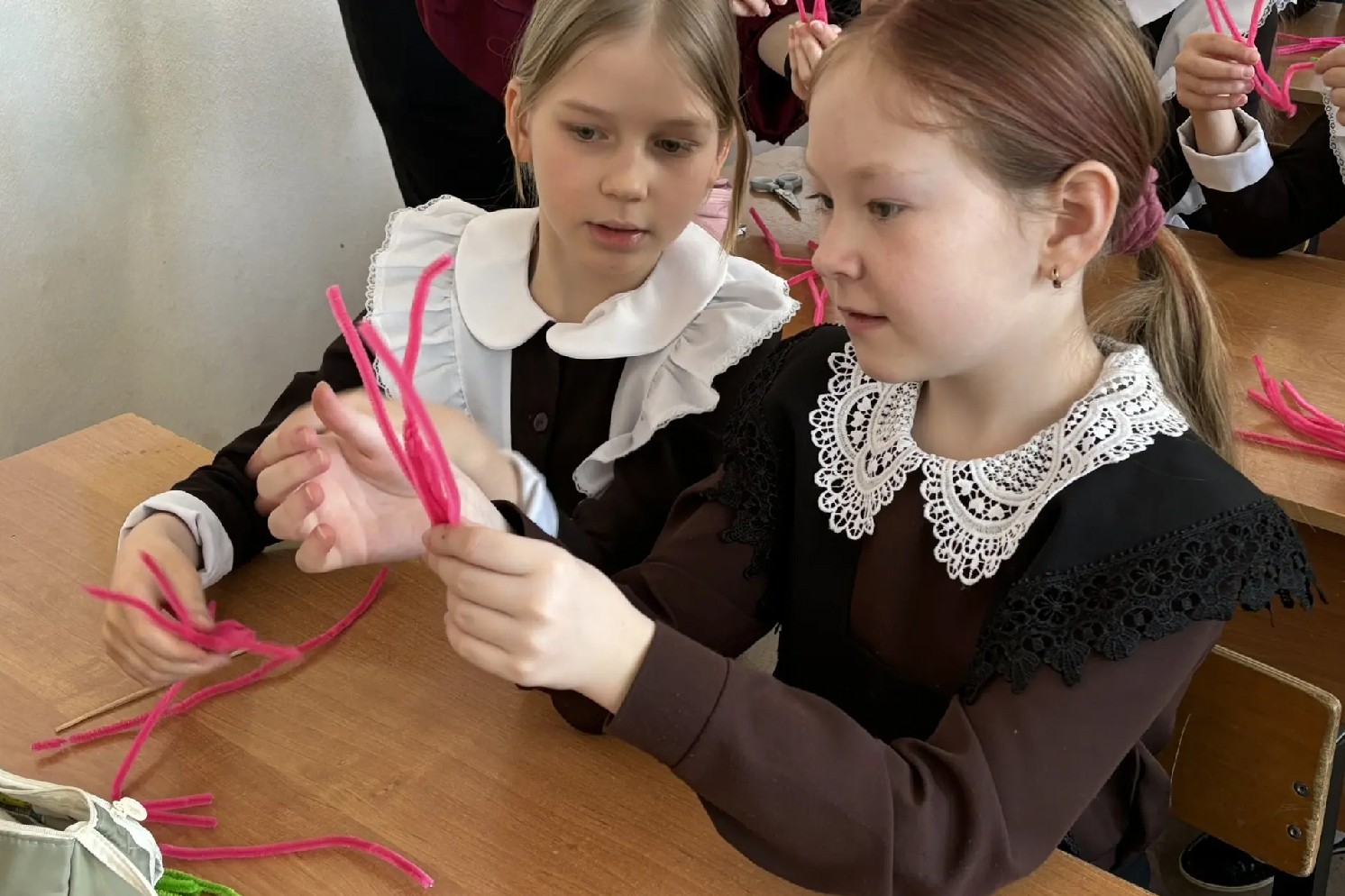 'НЕскучная наука': студенты КФУ превратили синельную проволоку в тюльпаны и пауков для елабужских младшеклассников 'НЕскучная наука': студенты КФУ превратили синельную проволоку в тюльпаны и пауков для елабужских младшеклассников