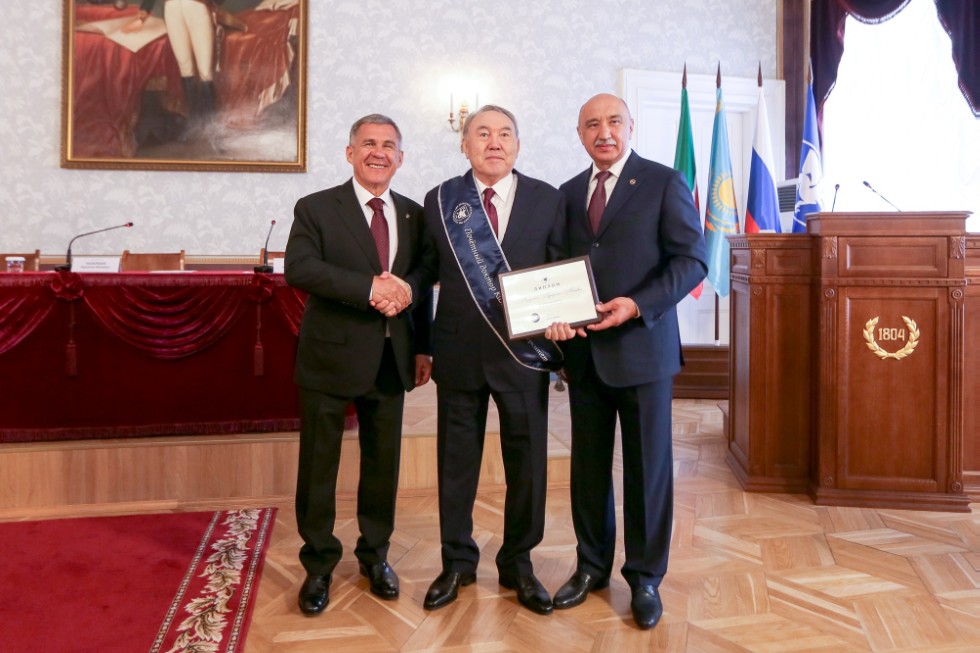 President of Kazakhstan Nursultan Nazarbayev receives credentials of Doctor Honoris Causa