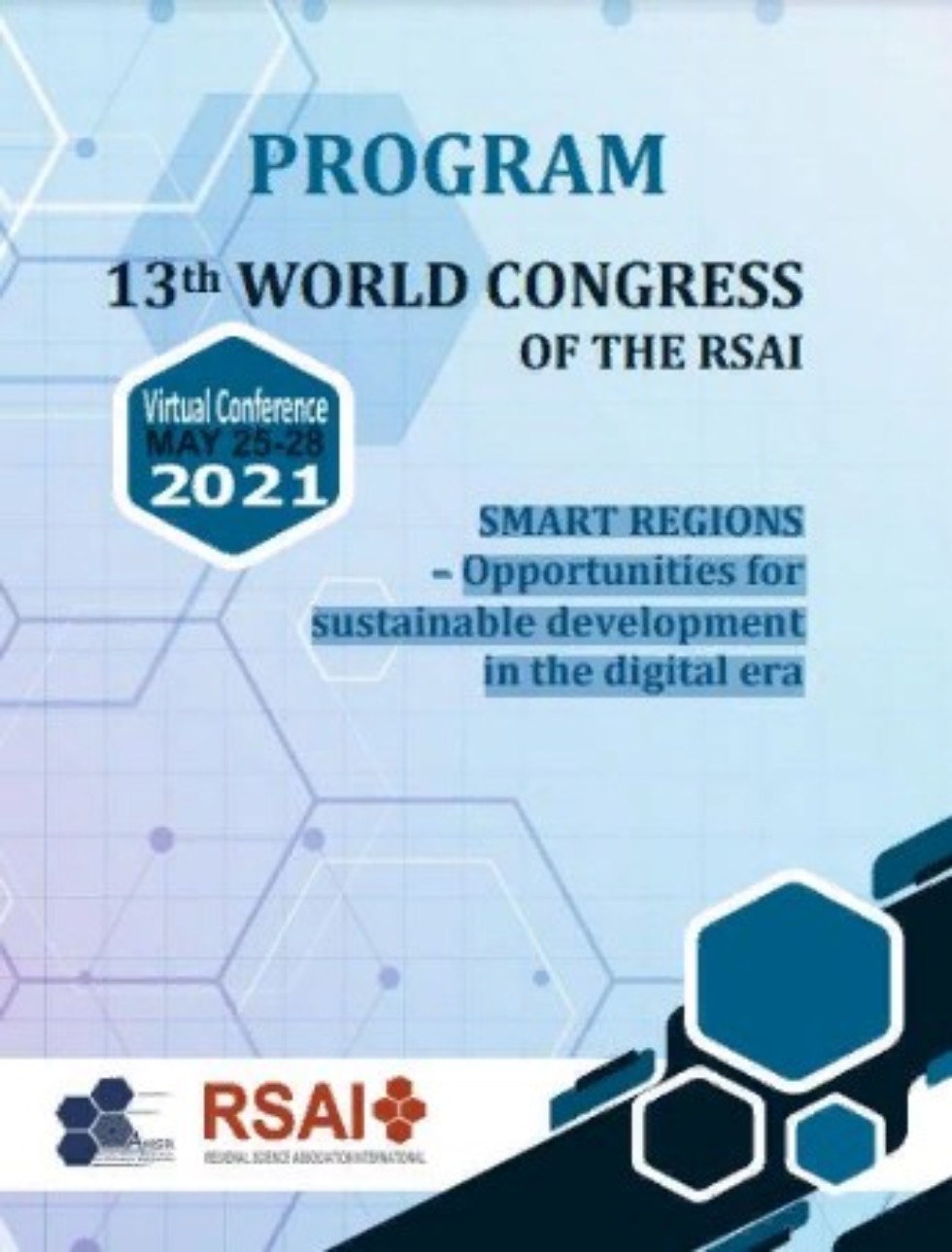             13th WORLD CONGRESS OF THE RSAI: SMART REGIONS
