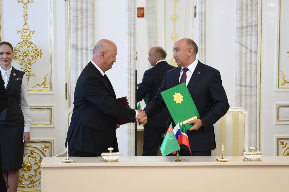 Cooperation agreement signed by Kazan Federal University and Turkmen State Institute of Economics and Management ,Turkmen State Institute of Economics and Management, Turkmenistan, President of Turkmenistan, President of Tatarstan