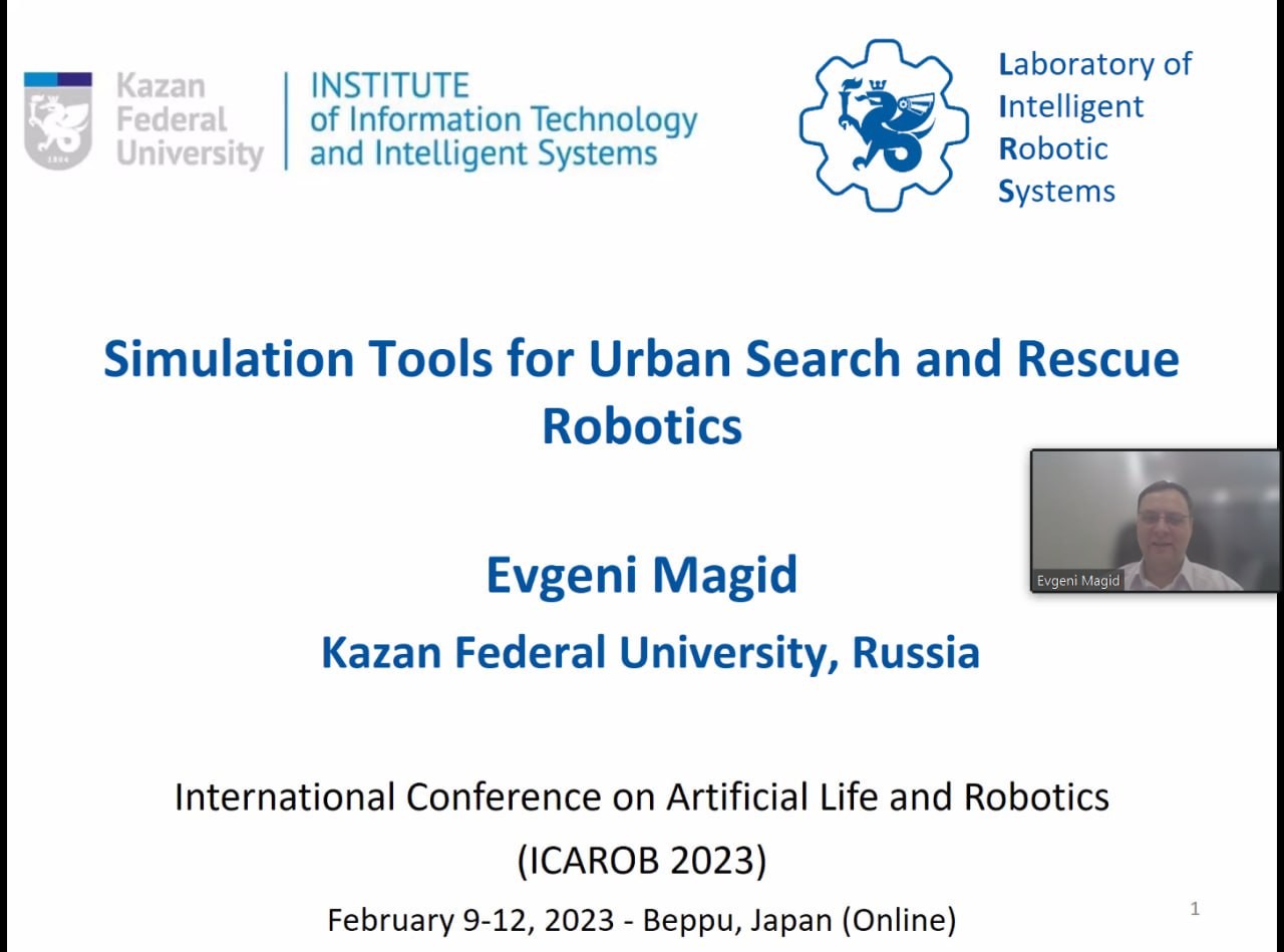 Профессор Магид Евгений Аркадьевич выступил в качестве ключевого докладчика на 28-й Международной конференции по искусственной жизни и робототехнике. ,ЛИРС, ИТИС, интеллектуальная робототехника
