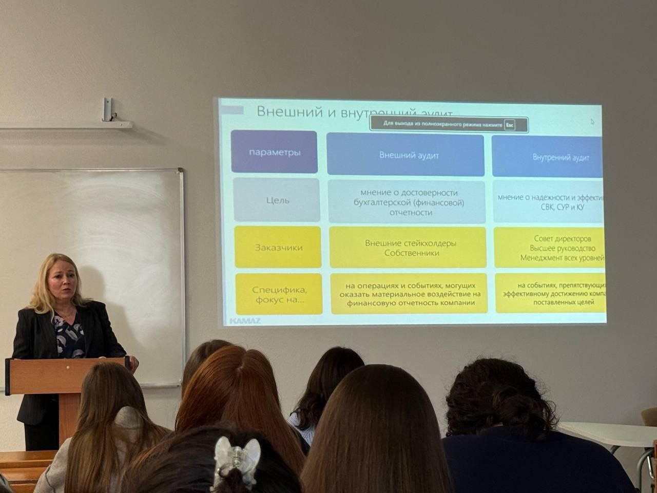 Как внутренний аудит создаёт ценность: эксклюзивная лекция от руководителей СВА КАМАЗа для студентов ИУЭиФ КФУ Как внутренний аудит создаёт ценность: эксклюзивная лекция от руководителей СВА КАМАЗа для студентов ИУЭиФ КФУ