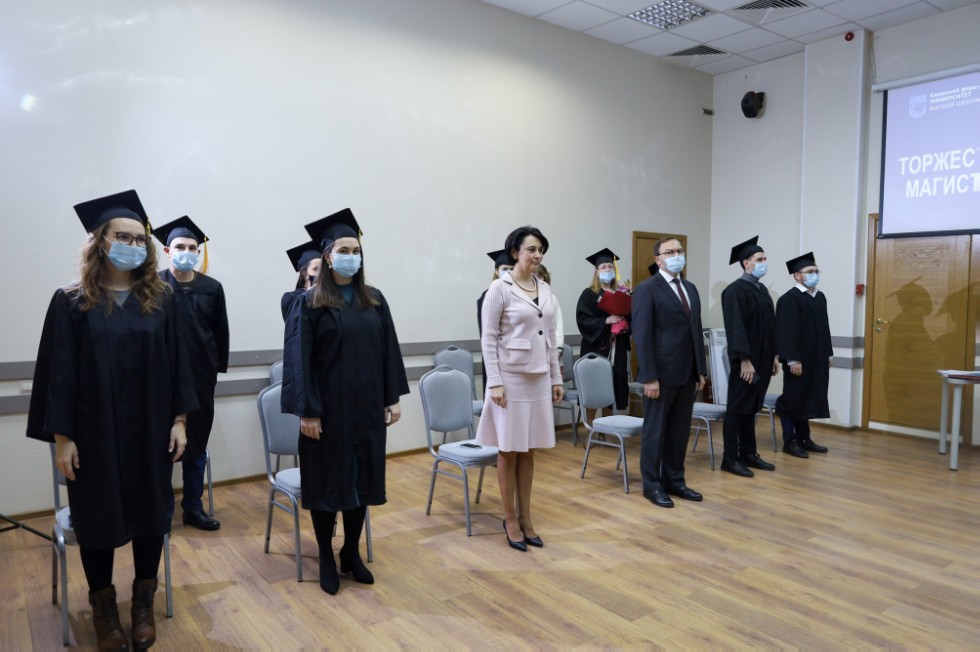 �eremony of delivering diplomas to graduates of master's programs