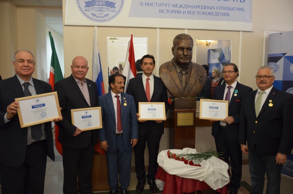 Bust of Gamal Abdel Nasser unveiled at Kazan University ,Gamal Abdel Nasser, Egypt, Embassy of Egypt, IIRHOS, Al-Khadara Center for Arabic Culture, Gamal Abdel Nasser Medal, Cairo University, Alexandria University