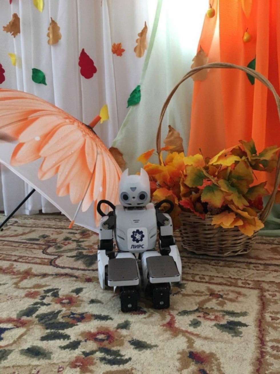 The robot Robotis DarWin OP2 conducted physical exercices for kindergarten teachers