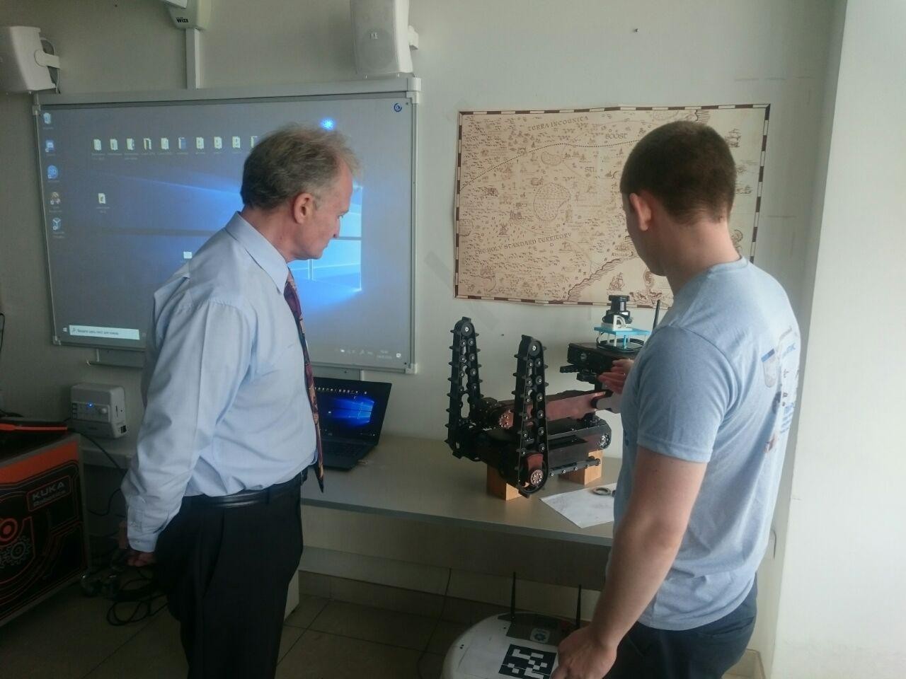 Professor from Germany visited the Laboratory of Intelligent Robotic Systems. Professor from Germany visited the Laboratory of Intelligent Robotic Systems.