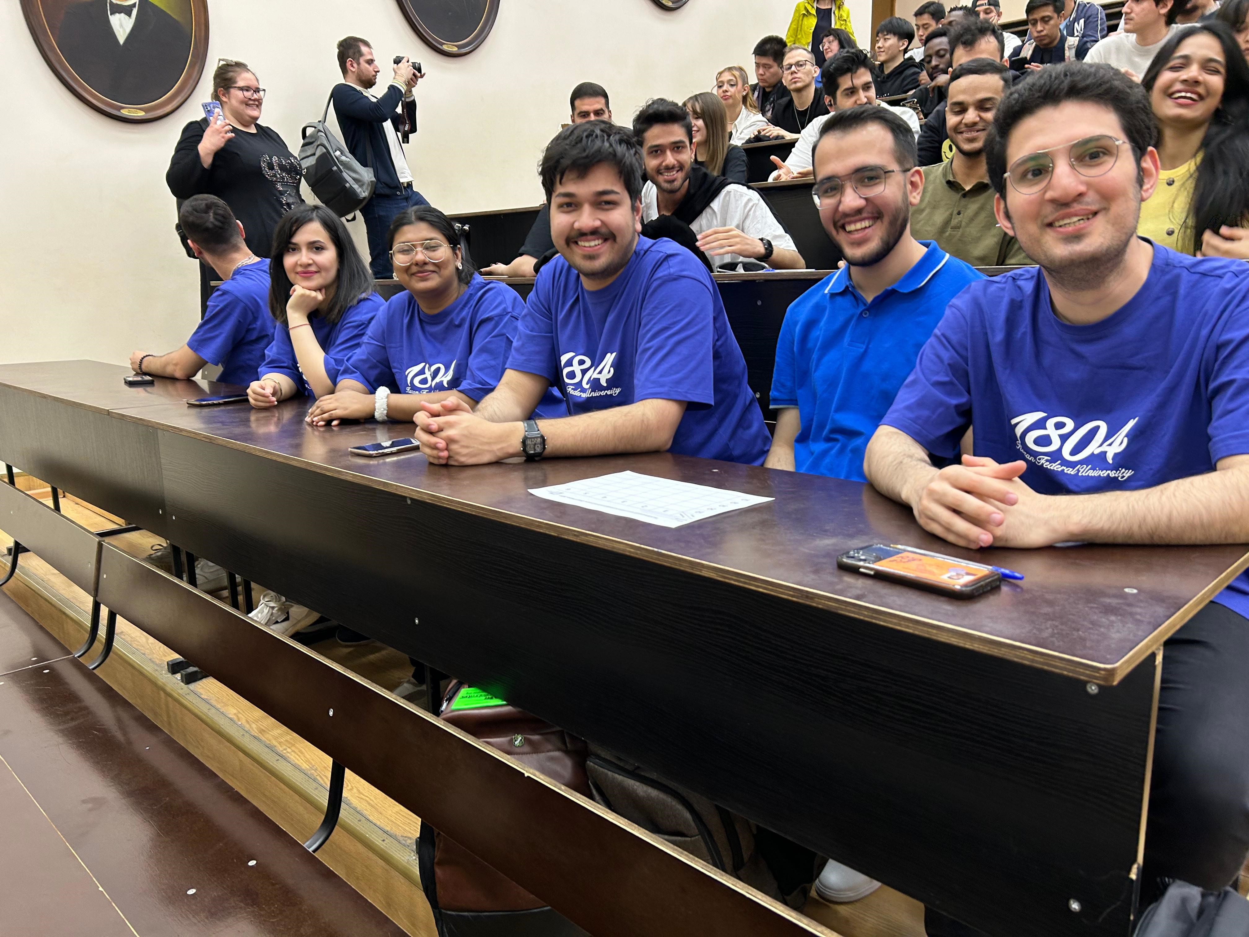 25 апреля 2024 года в рамках студенческого фестиваля 'Энерговесна' студенты ИФМИБ КФУ приняли участие, как заявленная в списке команда под названием 'Platonic Alies', в интеллектуальной игре 'Своя игра' (оригинальное название 'Jeopardy') 25 апреля 2024 года в рамках студенческого фестиваля 'Энерговесна' студенты ИФМИБ КФУ приняли участие, как заявленная в списке команда под названием 'Platonic Alies', в интеллектуальной игре 'Своя игра' (оригинальное название 'Jeopardy')