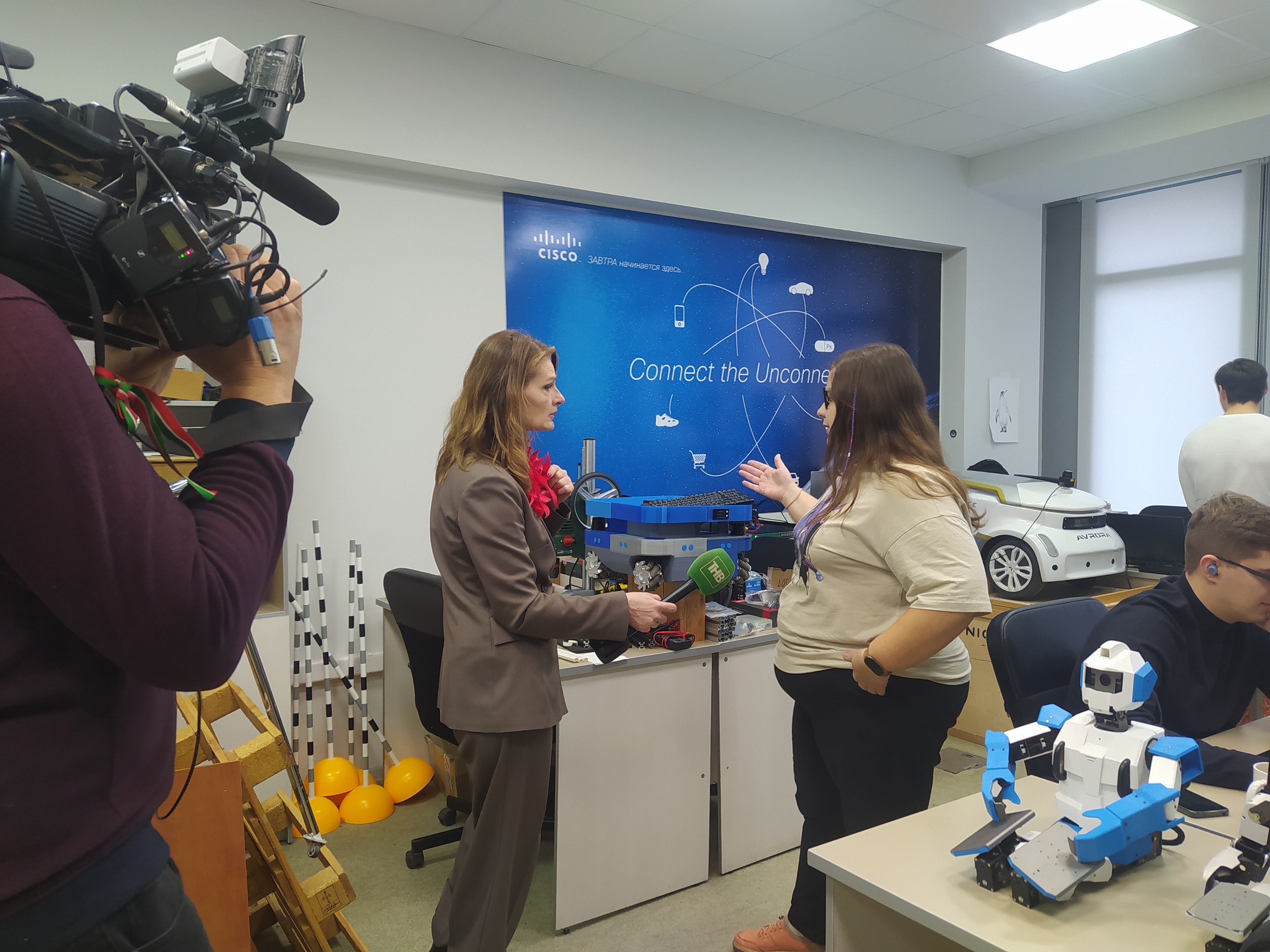 TNV TV Channel Journalists visited Laboratory of Intelligent Robotic Systems ,ITIS, LIRS, robotics