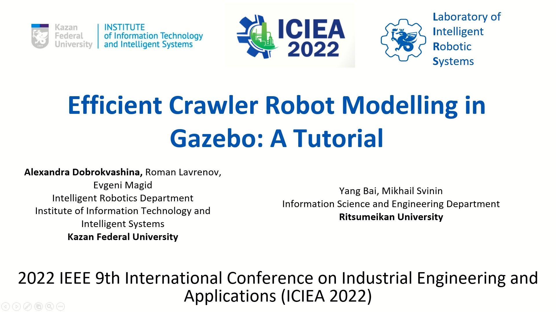An employee of the Laboratory of Intelligent Robotic Systems presented a scientific report at the IX International Conference on Industrial Engineering and Applications ,conference, robotics, LIRS, ITIS